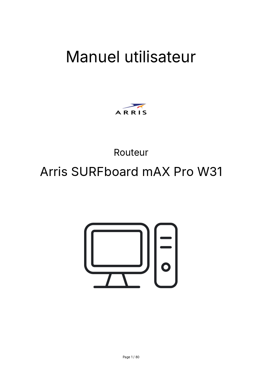 Page n°1 - Manuel utilisateur Arris SURFboard mAX Pro W31