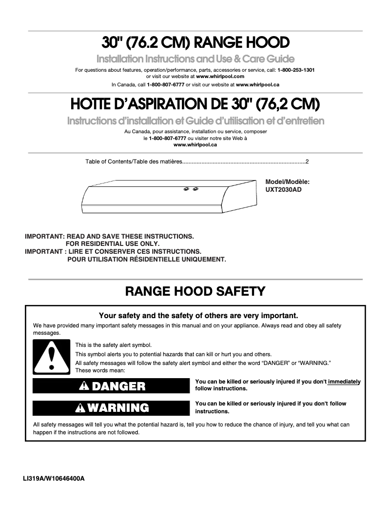 Page 1 de la notice Mode d'emploi Maytag UXT2030ADW