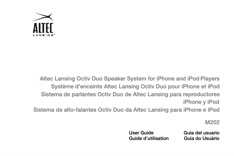 Imagen de la primera página del manual del dispositivo Octiv Duo M202