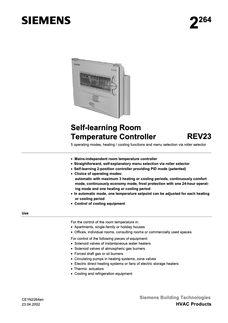 Image de la première page du manuel de l'appareil N2264