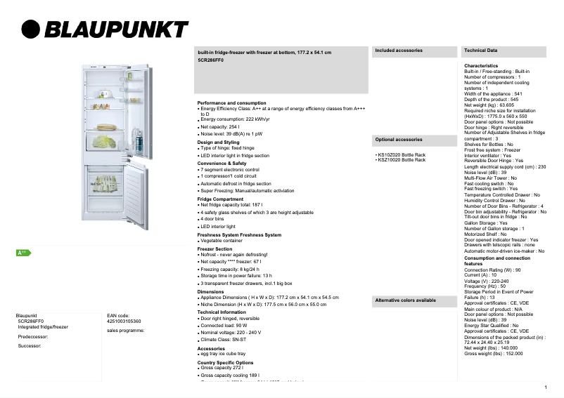 Image de la première page du manuel de l'appareil 5CR286FF0