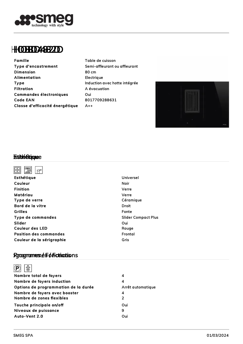 Image de la première page du manuel de l'appareil HOBD482D