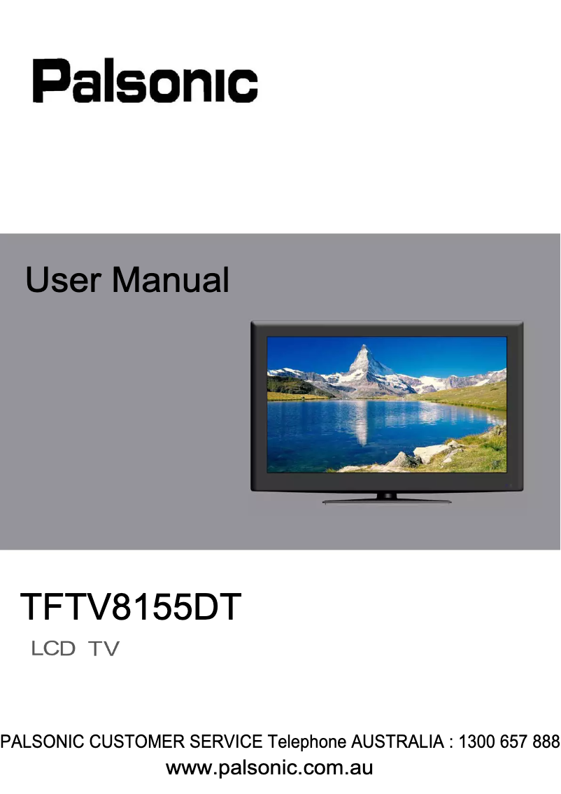 Page n°1 - Manuel utilisateur Palsonic TFTV8155DT