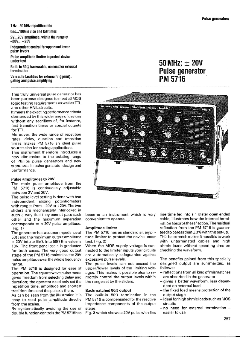 Page 1 de la notice Manuel utilisateur Philips PM5716
