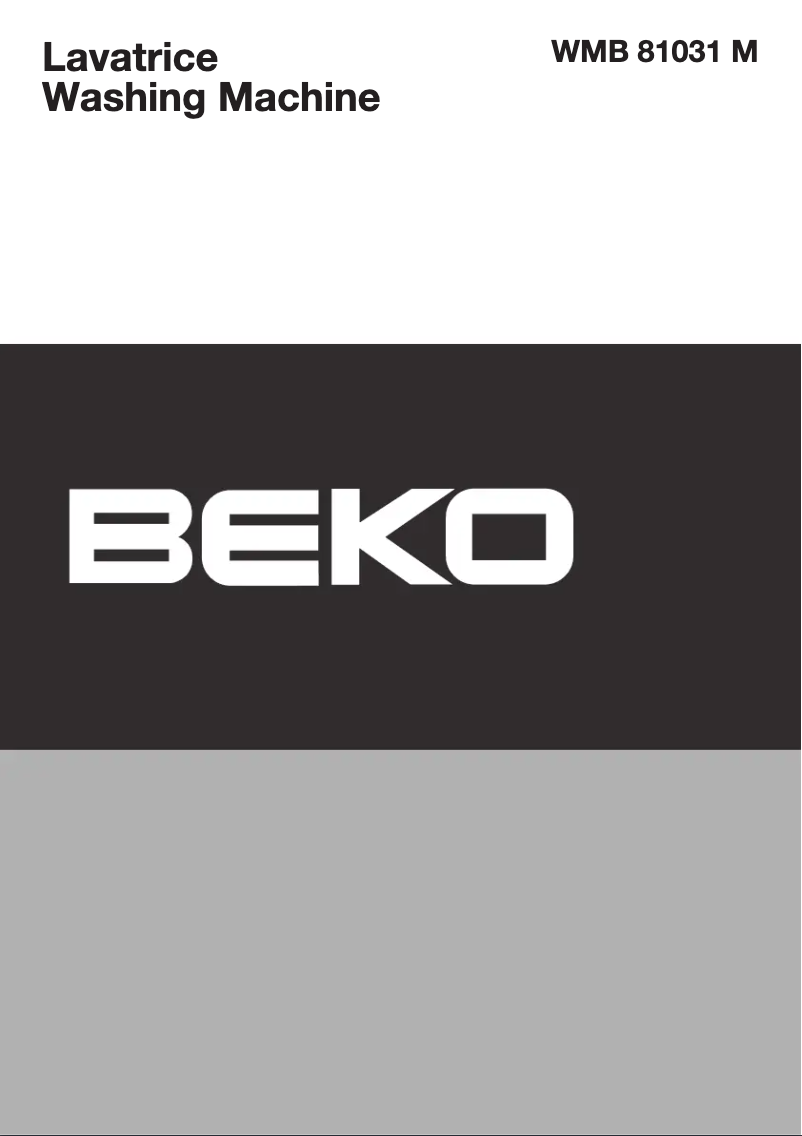 Page 1 de la notice Manuel utilisateur Beko WMB 81031 M