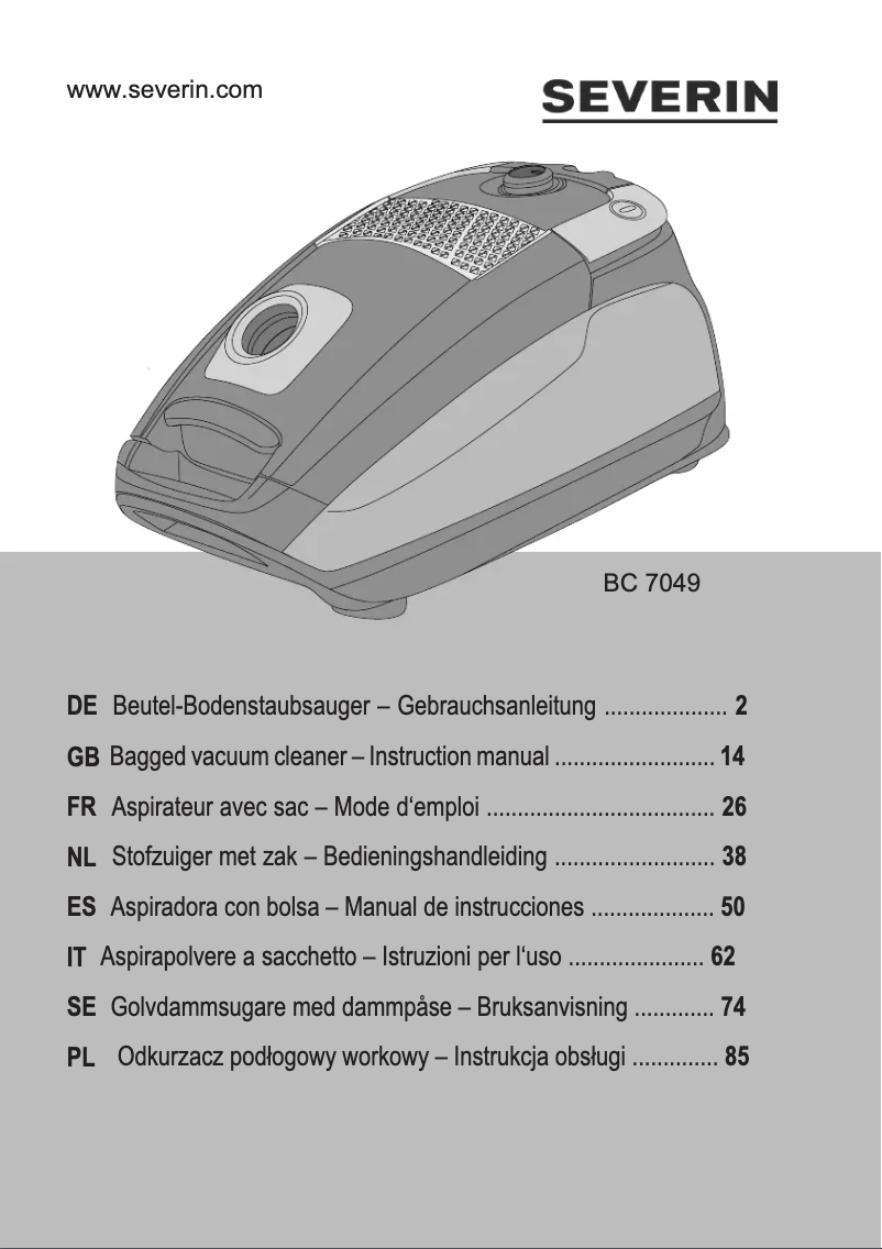 Image de la première page du manuel de l'appareil BC 7049