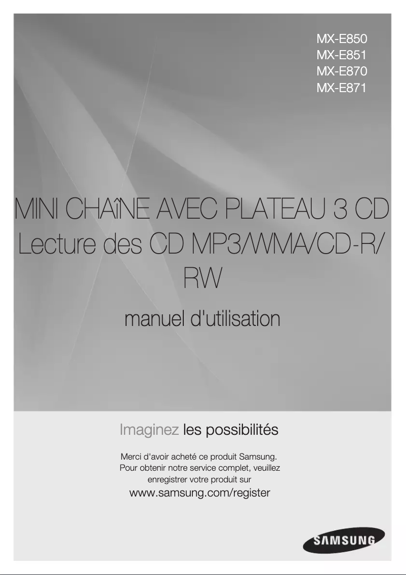 Image de la première page du manuel de l'appareil MX-E870