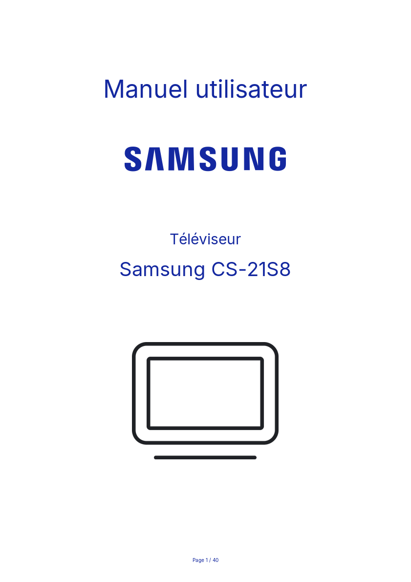 Page n°1 - Manuel utilisateur Samsung CS-21S8