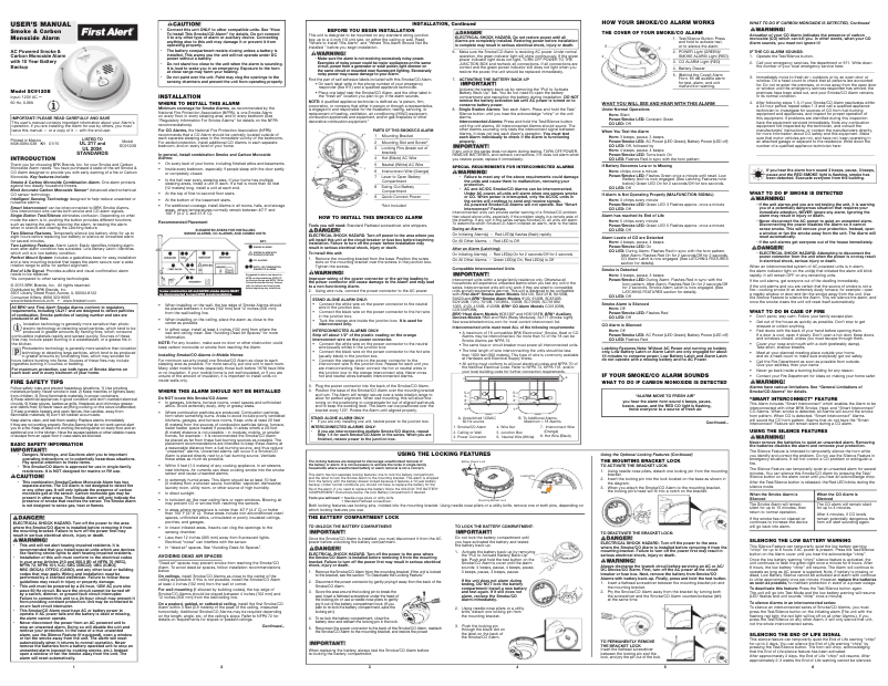 Page 1 de la notice Manuel utilisateur First Alert SC9120LBL