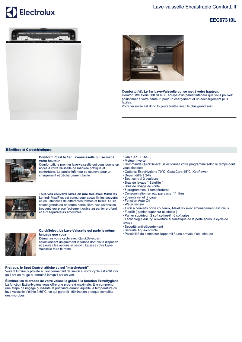 Page n°1 - Fiche technique Electrolux EEC67310L
