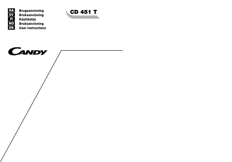 Page n°1 - Manuel utilisateur Candy CD 451T