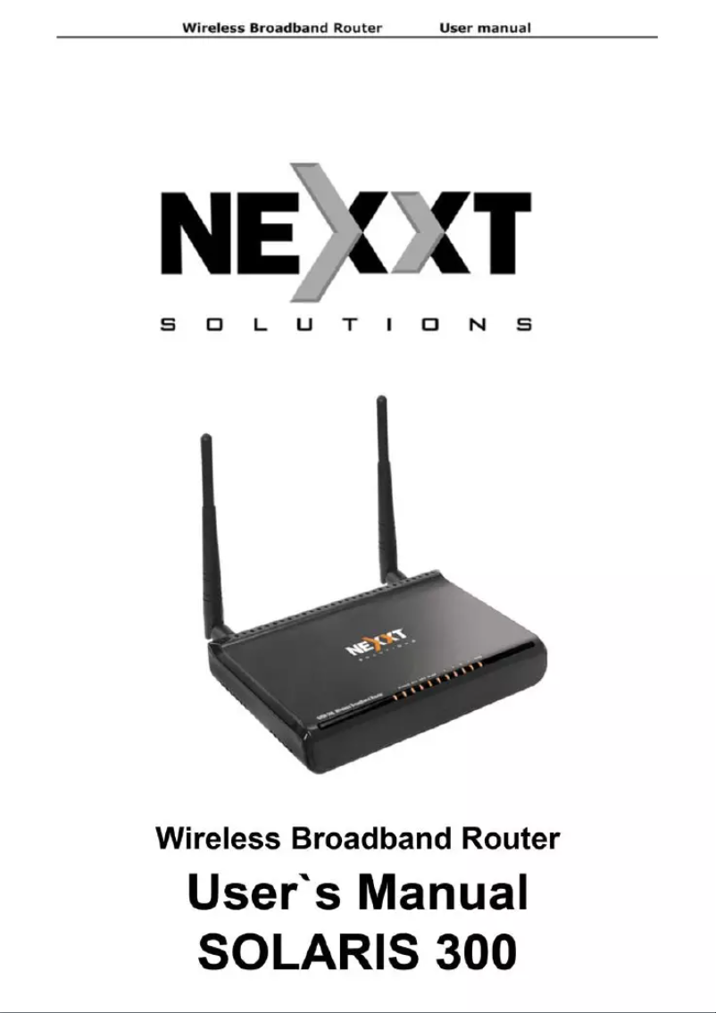 Page n°1 - Manuel utilisateur Nexxt Solaris 300
