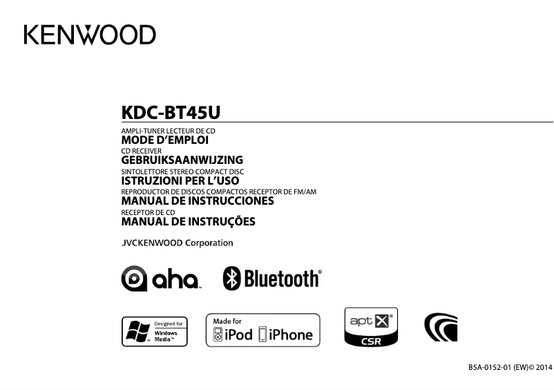 Page n°1 - Manuel utilisateur Kenwood KDC-BT45U