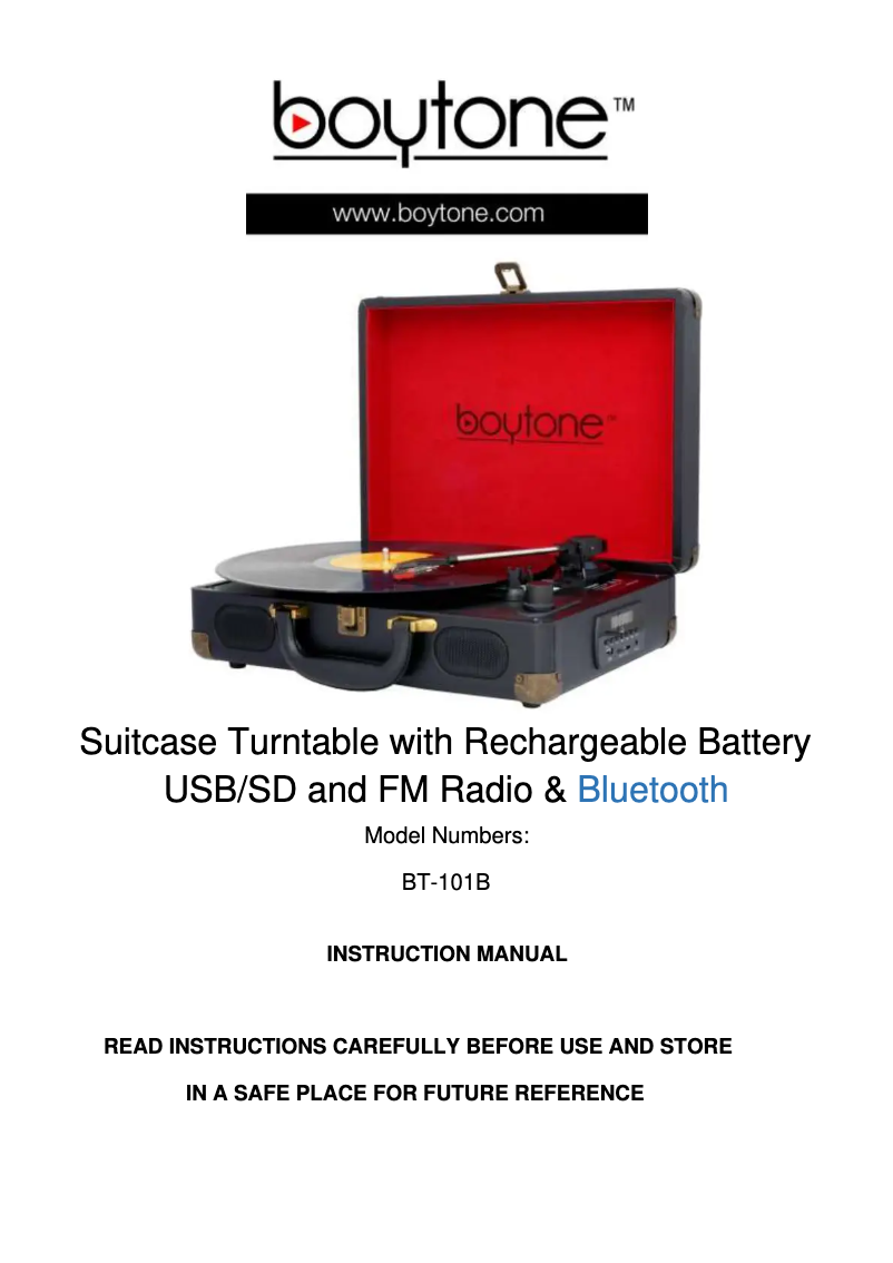 Page n°1 - Manuel utilisateur Boytone BT-101LB
