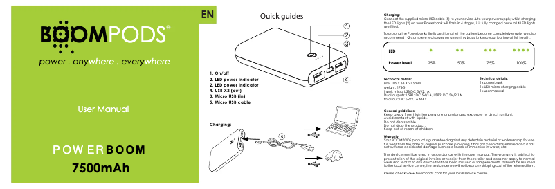 Image de la première page du manuel de l'appareil Powerboom