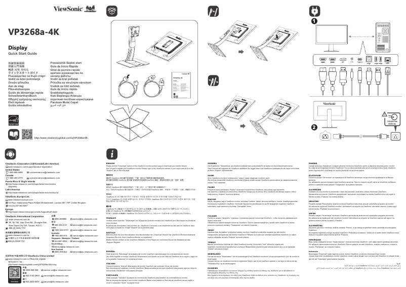 Page 1 de la notice Guide de démarrage rapide Viewsonic VP3268a-4K