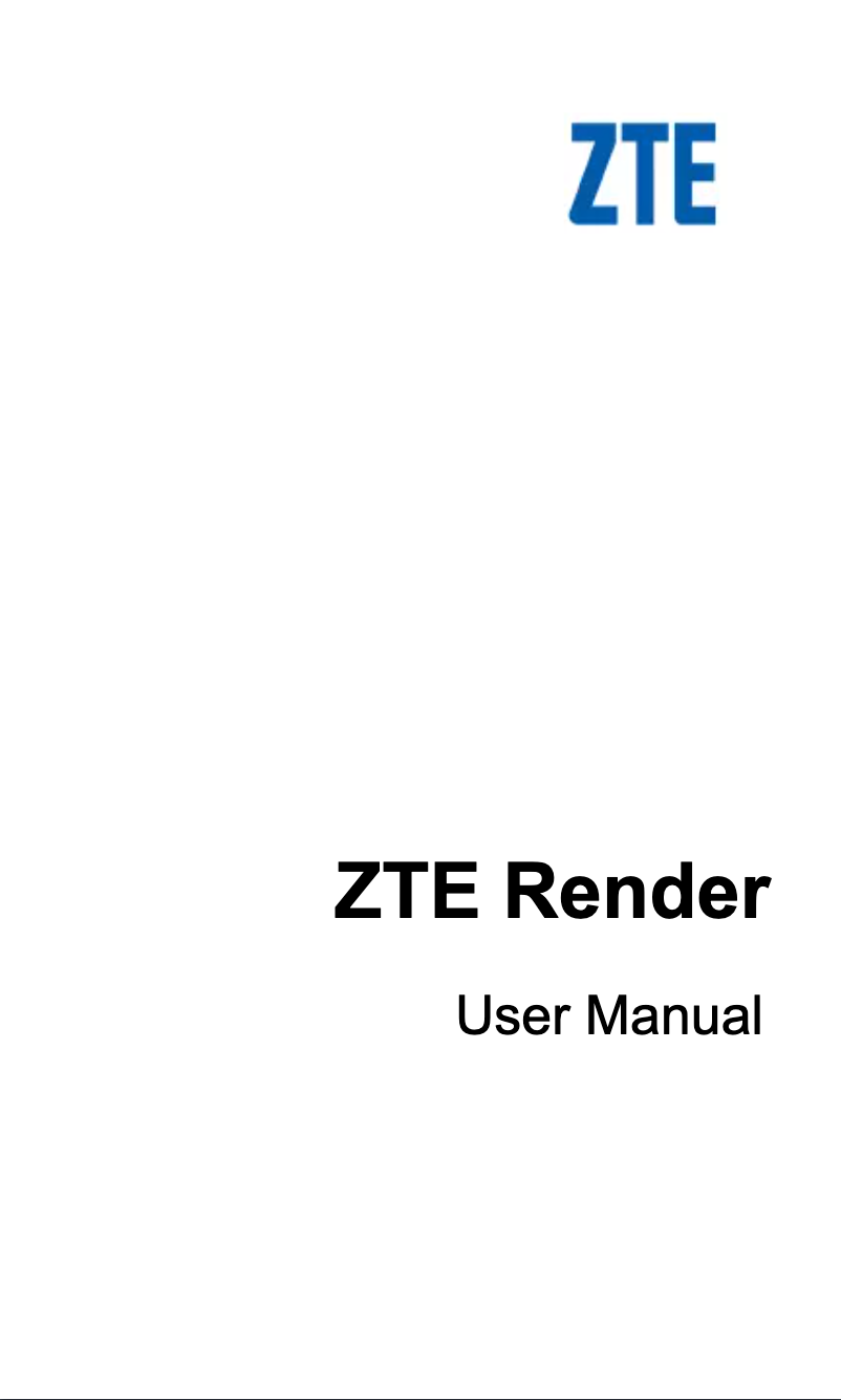 Page 1 de la notice Manuel utilisateur ZTE Render