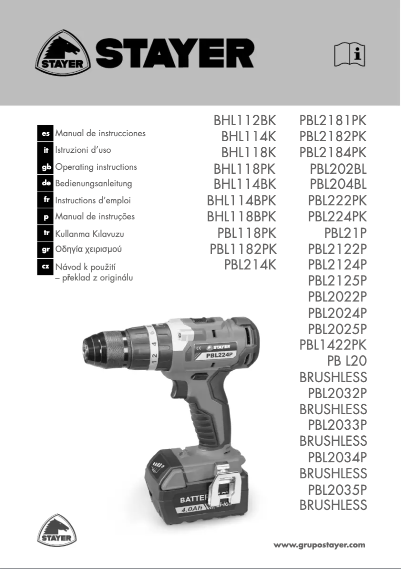 Page n°1 - Manuel utilisateur Stayer BHL 118 B P K