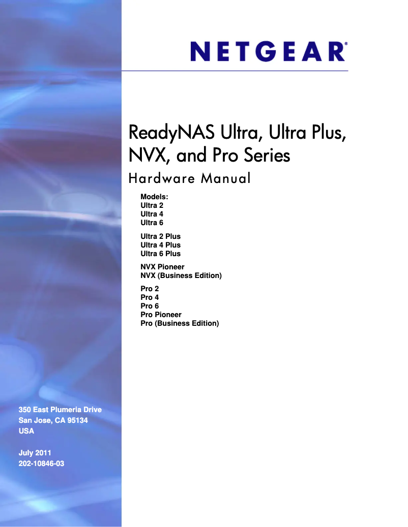 Page 1 de la notice Manuel utilisateur Netgear ReadyNAS Ultra 6