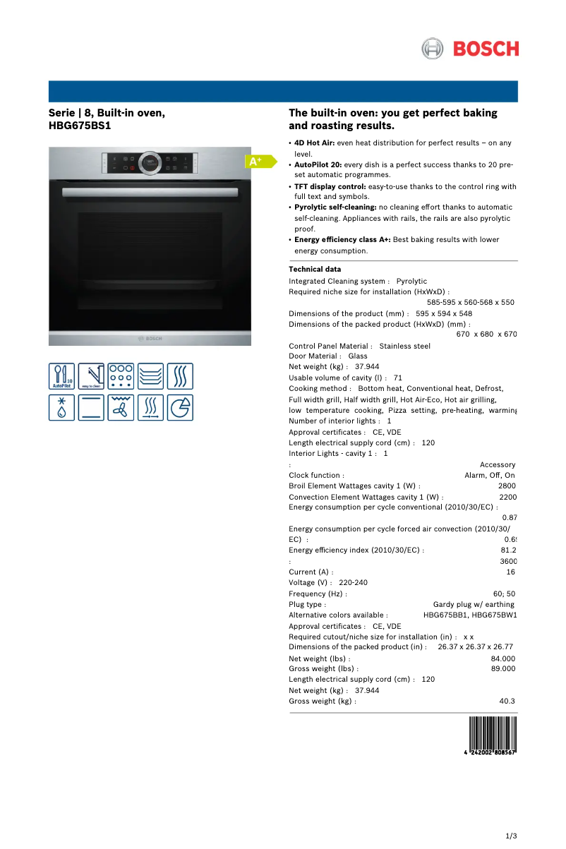 Image de la première page du manuel de l'appareil HBG675BS1B