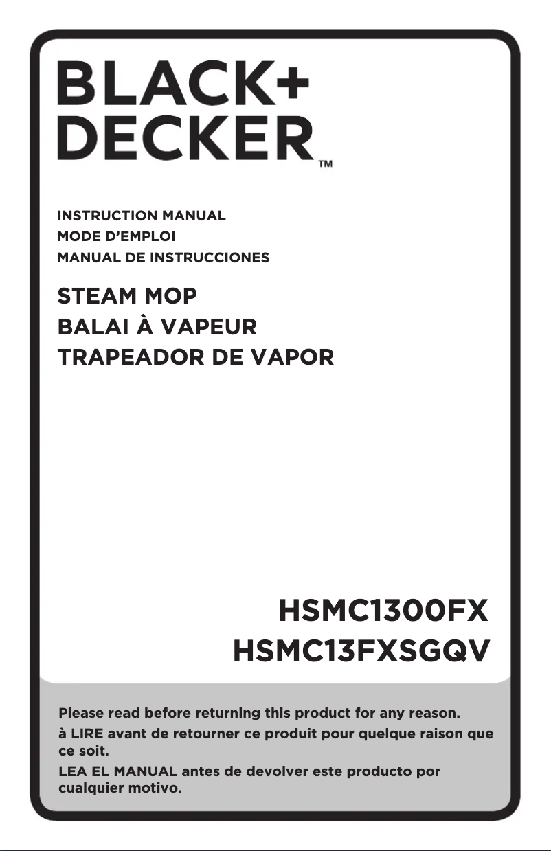 Page 1 de la notice Manuel utilisateur Black & Decker HSMC1300FX