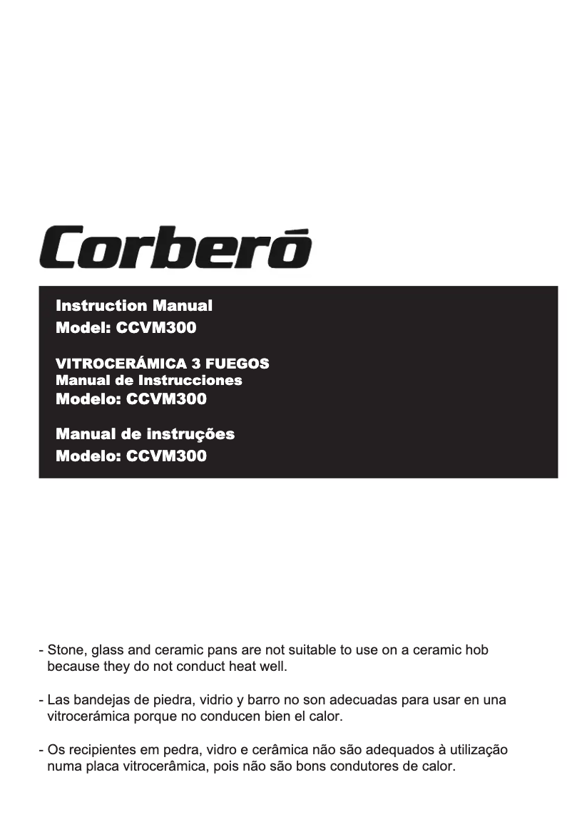 Page n°1 - Manuel utilisateur Corbero CCVM300