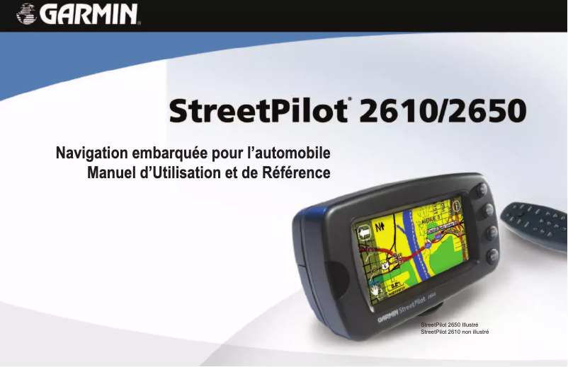Page 1 of the manual User Manual Garmin StreetPilot 2610