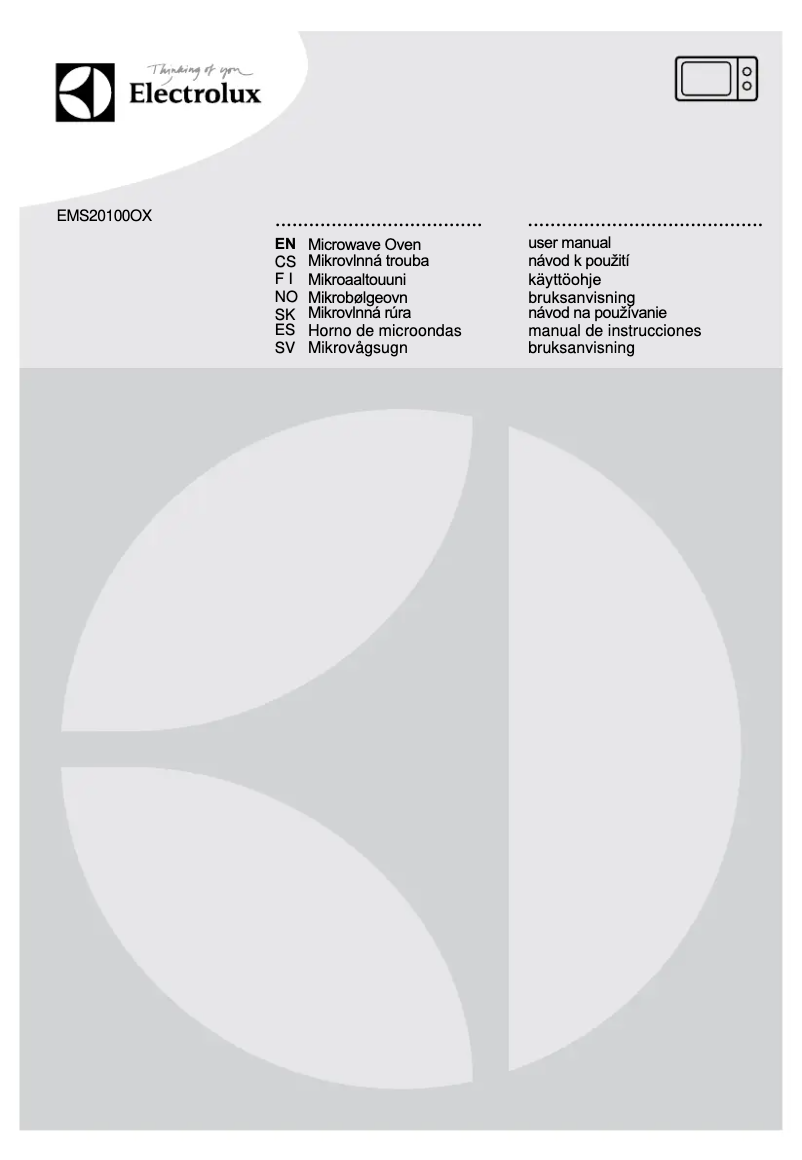 Page 1 de la notice Manuel utilisateur Electrolux EMS20100OX