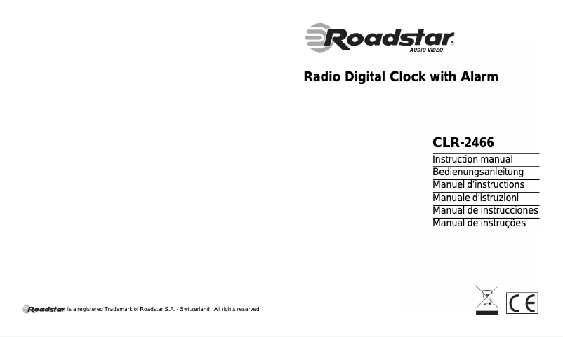 Page 1 de la notice Manuel utilisateur Roadstar CLR-2466