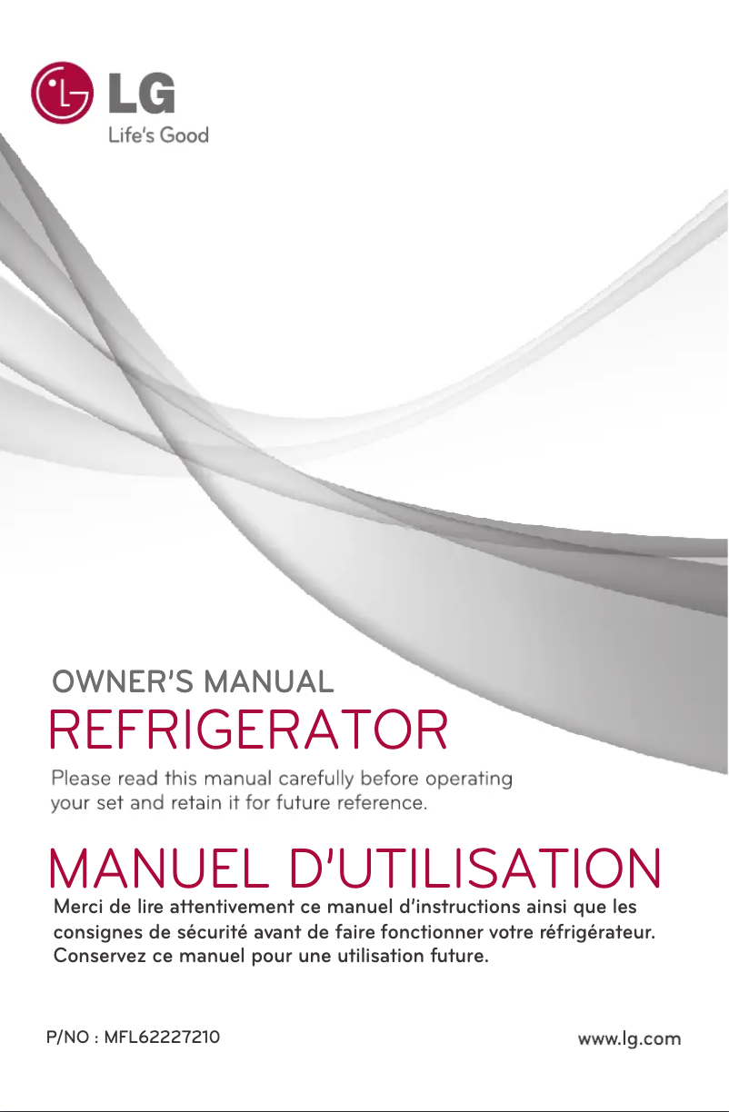 Page 1 de la notice Manuel utilisateur LG GR-B352RLML