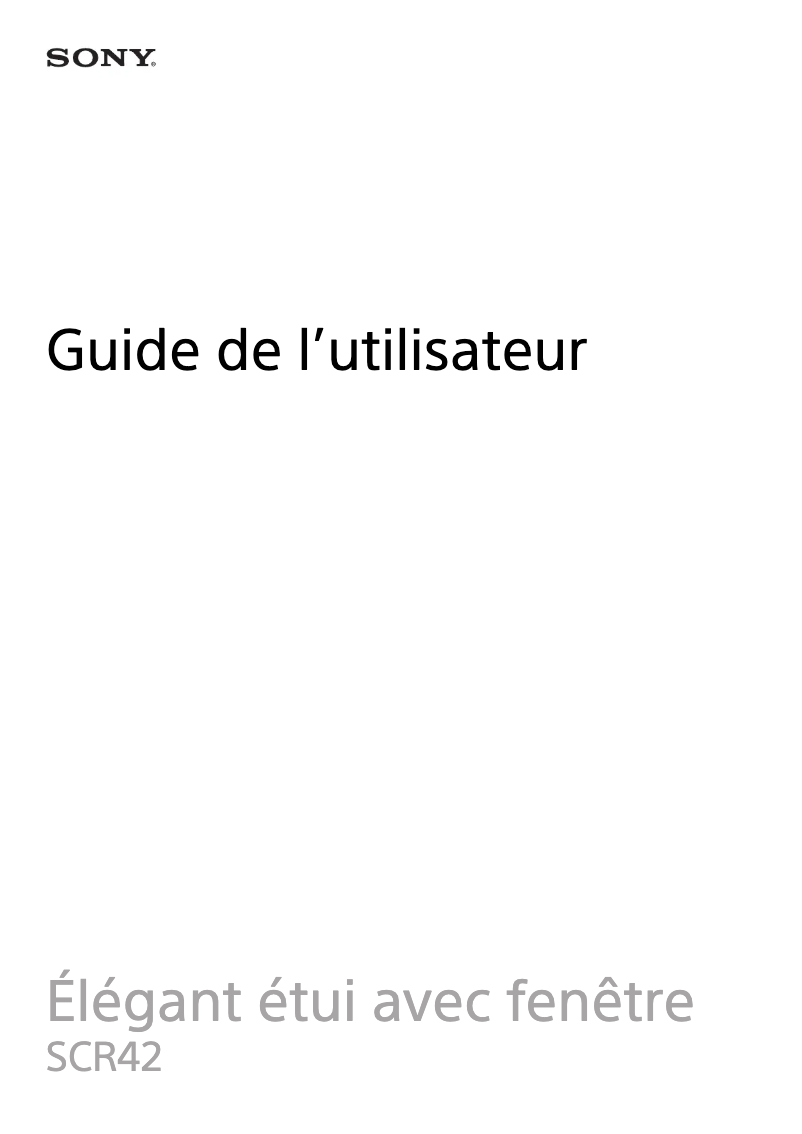 Page n°1 - Manuel utilisateur Sony SCR42