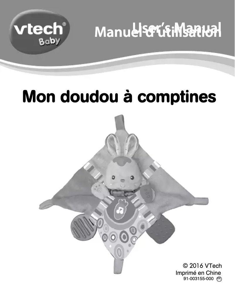 Page n°1 - Manuel utilisateur Vtech Mon doudou à comptines