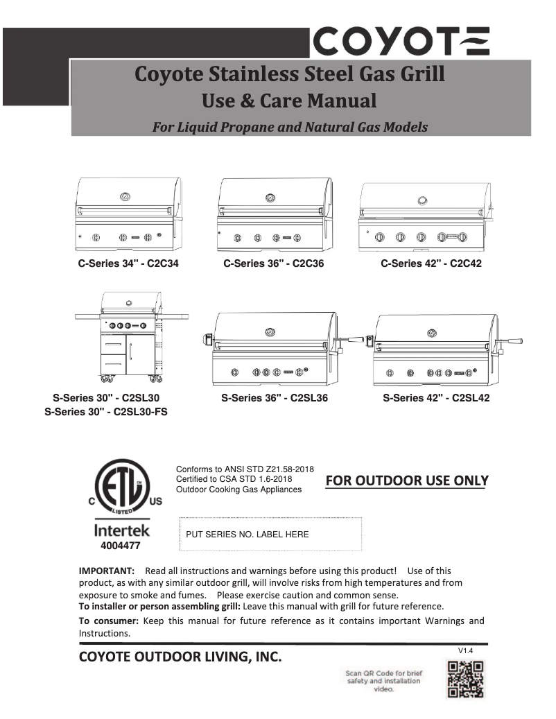 Imagen de la primera página del manual del dispositivo C2SL30NG-FS