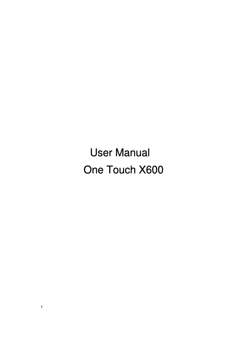 Page 1 de la notice Manuel utilisateur Alcatel One Touch X600D