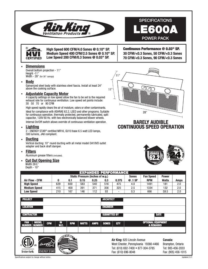 Image de la première page du manuel de l'appareil LE600A