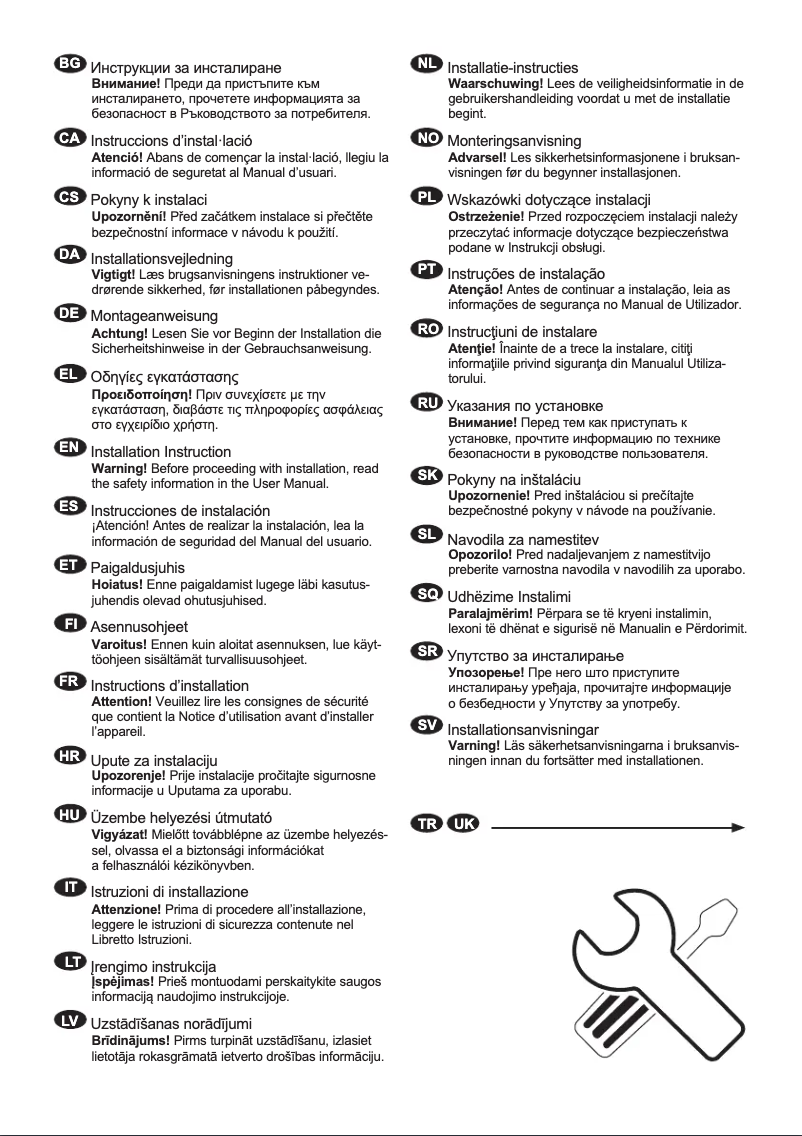 Página 1 del manual Guía de instalación AEG NSF6D181ES