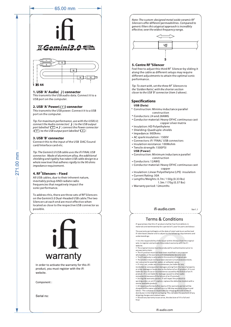 Page n°1 - Manuel utilisateur iFi Audio Gemini3.0