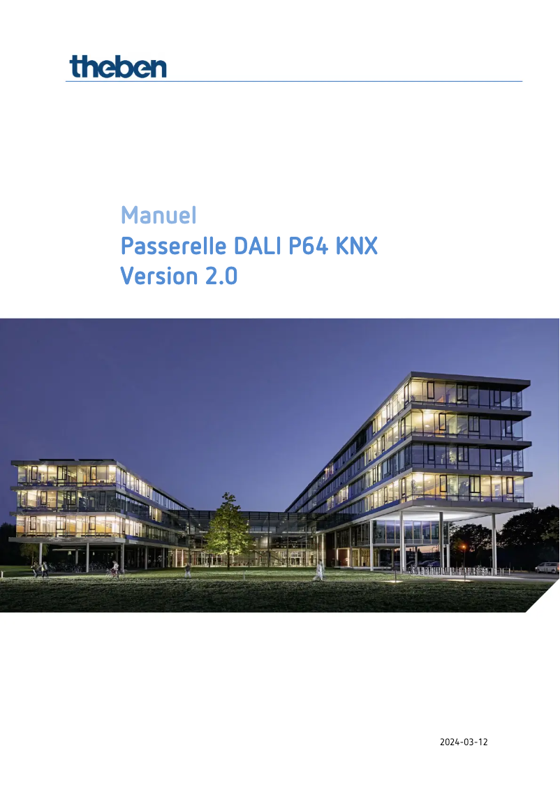 Image de la première page du manuel de l'appareil DALI-Gateway P64 KNX
