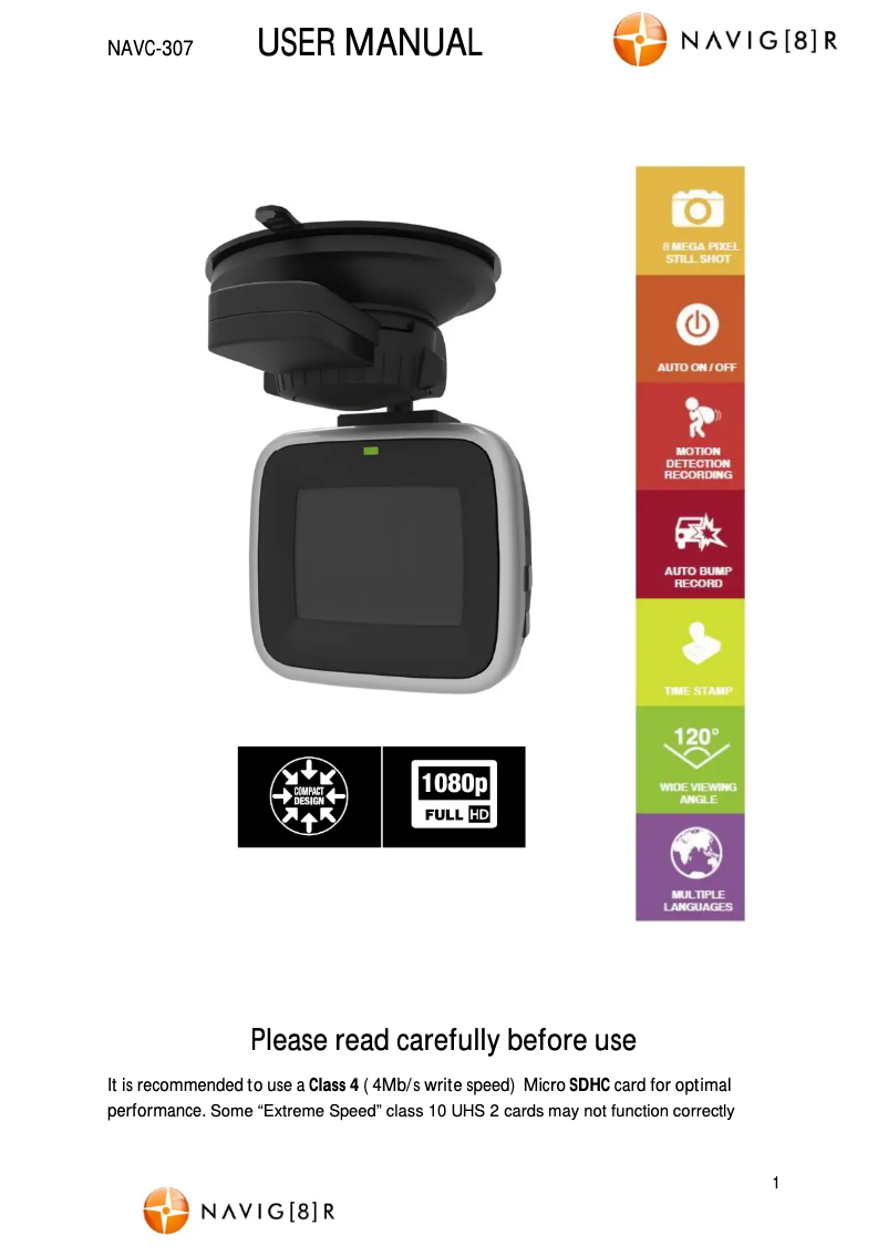 Page 1 de la notice Manuel utilisateur Laser NAVC-307