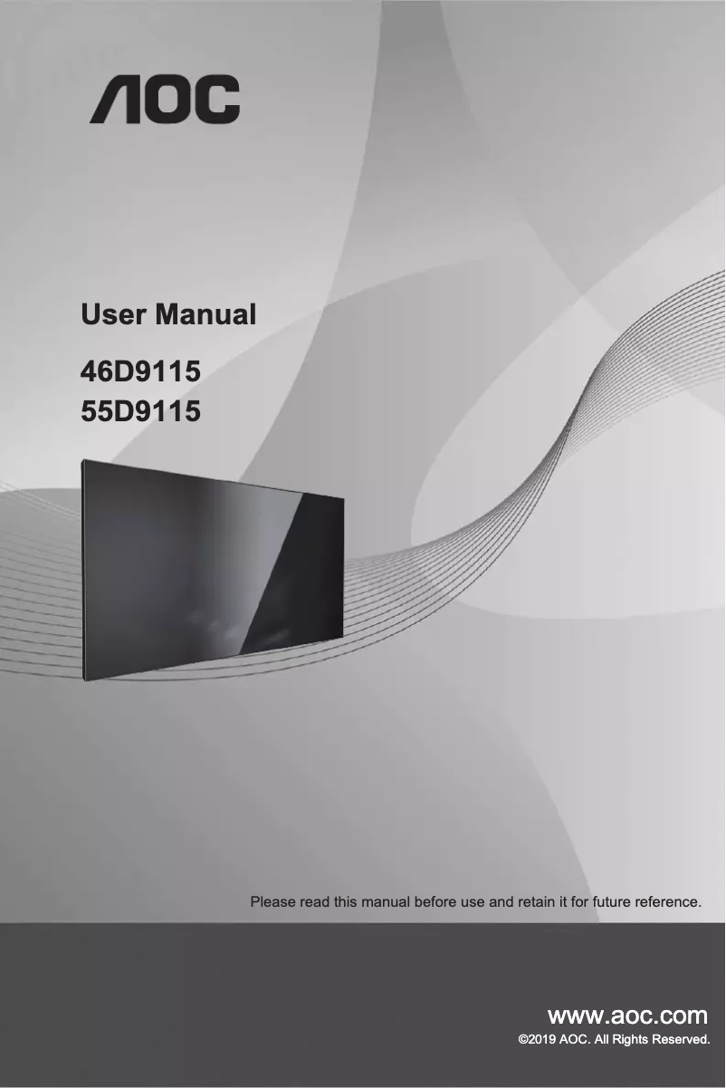 Page n°1 - Manuel utilisateur AOC 55D9115