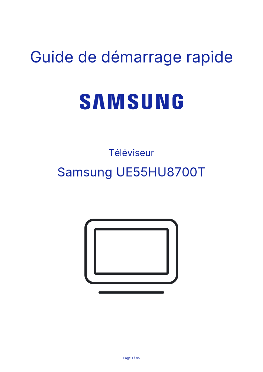 Image de la première page du manuel de l'appareil UE55HU8700T