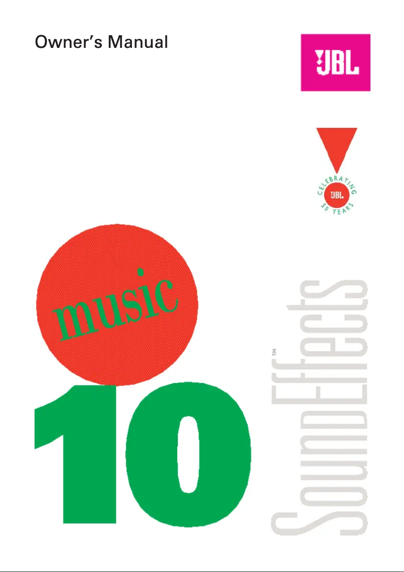 Page n°1 - Manuel utilisateur JBL SoundEffect Music 10