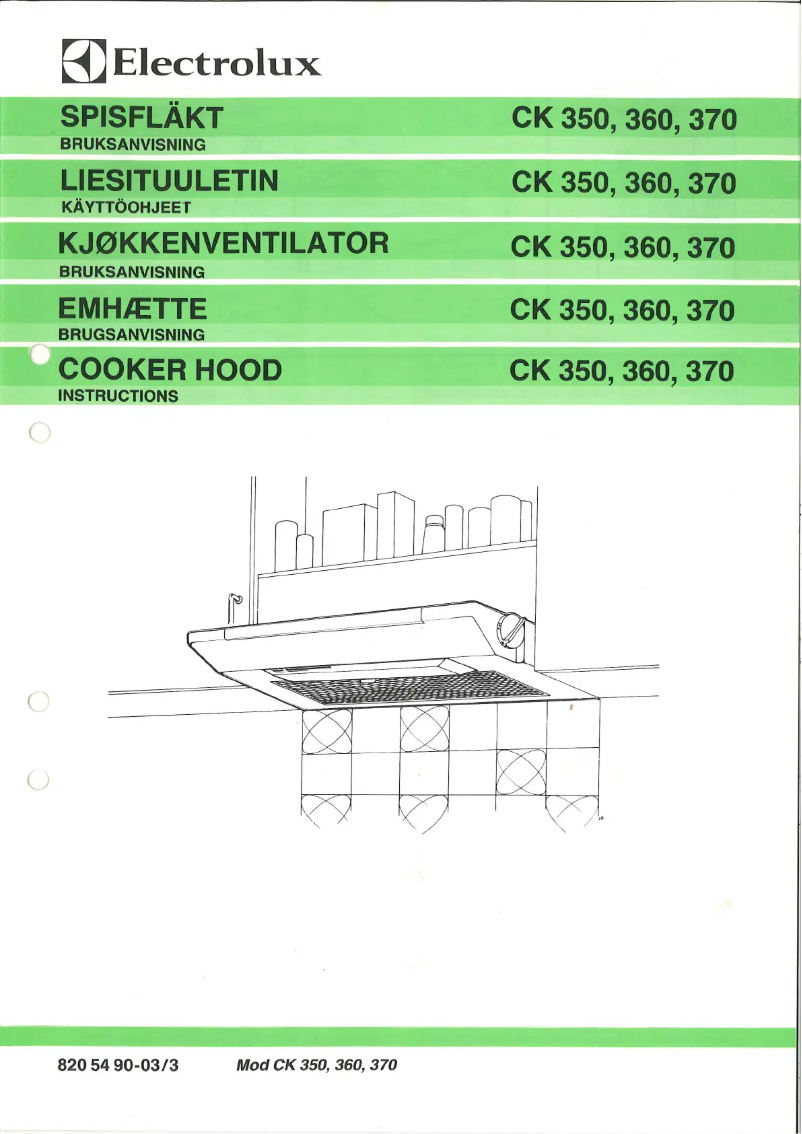 Page n°1 - Manuel utilisateur Electrolux CK370