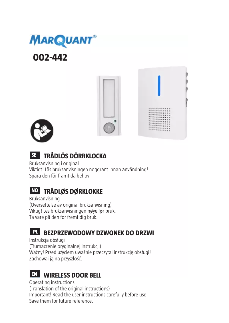 Página 1 del manual Manual de usuario Marquant 002-442
