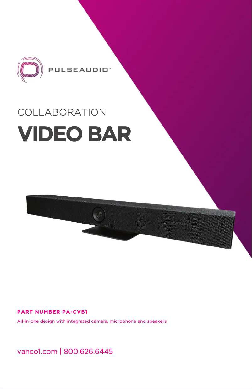 Page n°1 - Manuel utilisateur PulseAudio PA-CVB1