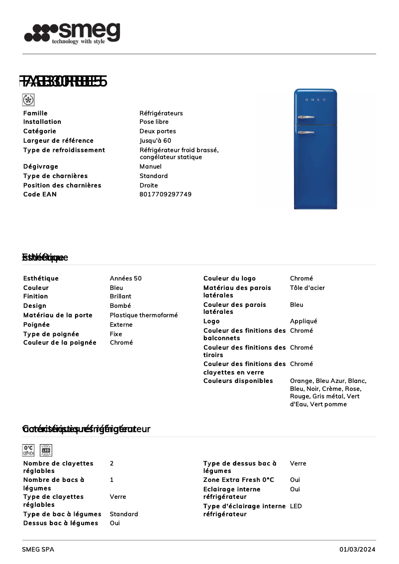 Image de la première page du manuel de l'appareil FAB30RBE5