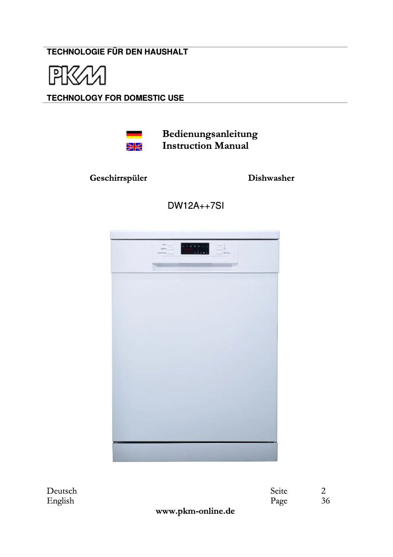 Page 1 de la notice Manuel utilisateur PKM DW12A++7SI