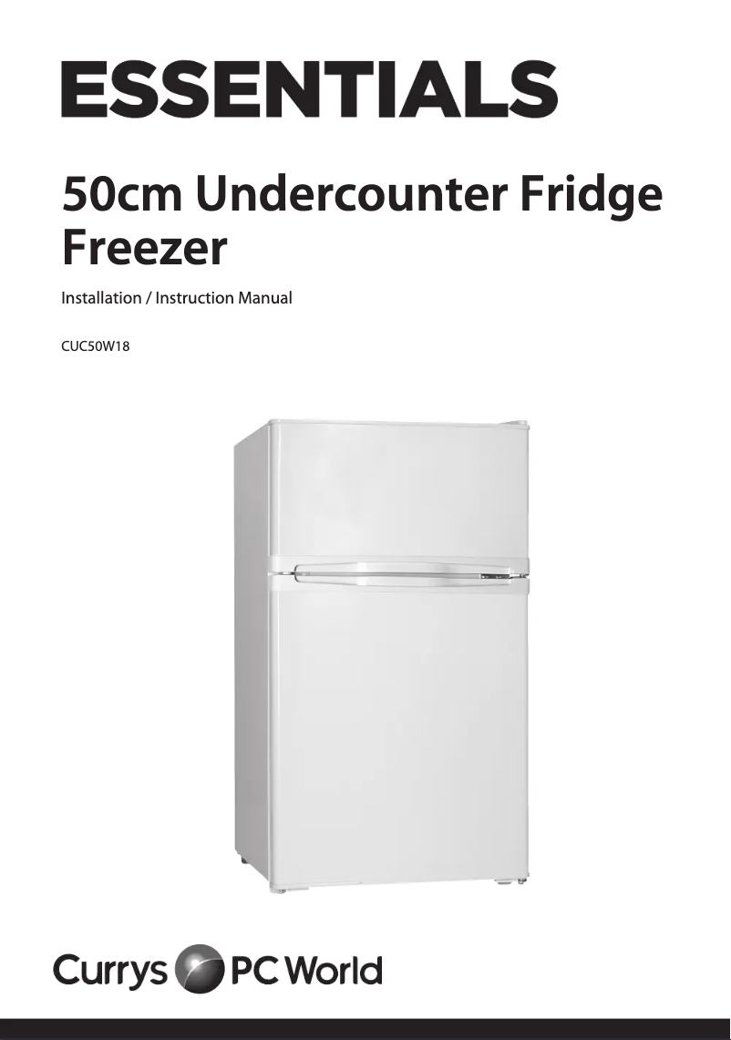 Page 1 de la notice Manuel utilisateur Currys Essentials CUC50W18