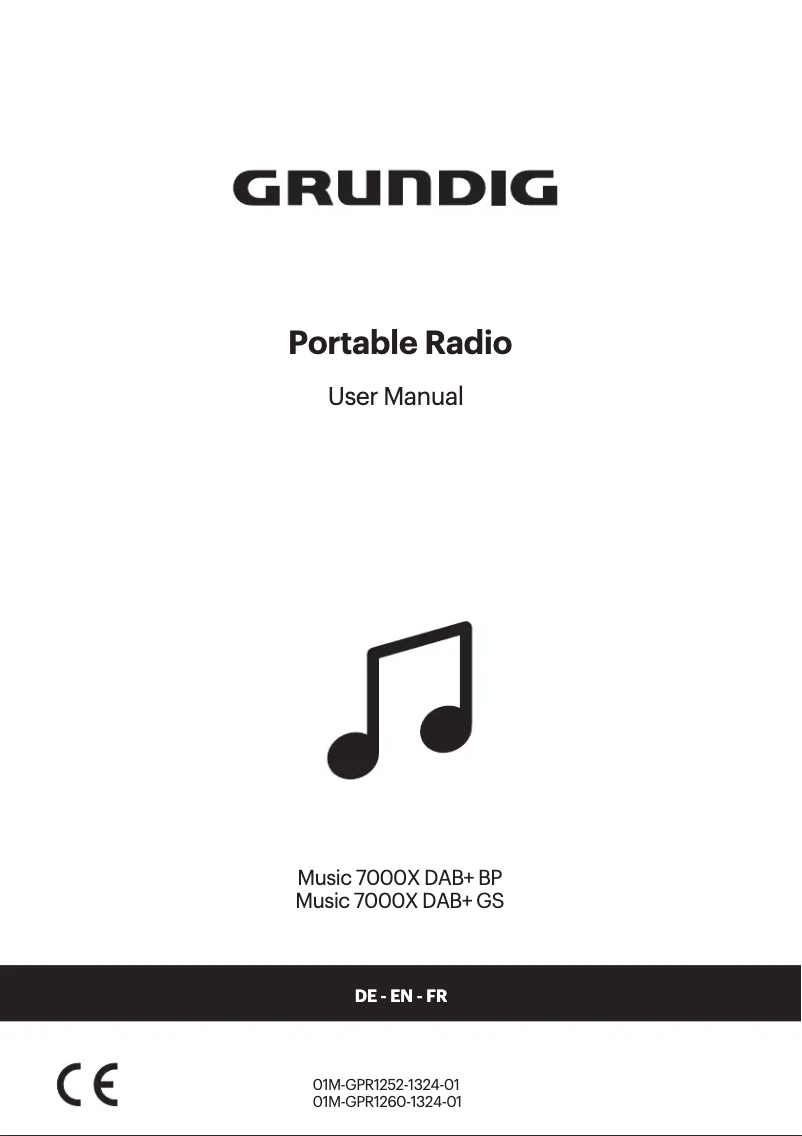 Page n°1 - Manuel utilisateur Grundig Music 7000X DAB+ GS