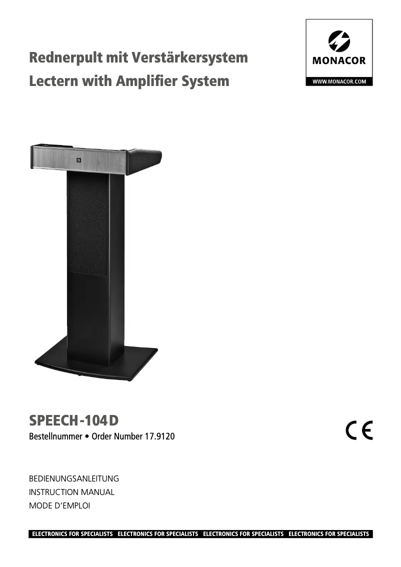 Page 1 de la notice Manuel utilisateur Monacor SPEECH-104D